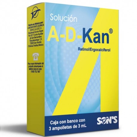 A-D-Kan Solución Ingerible C/3 Amp.