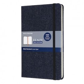 Libreta Denim grande azul de prusia, hoja rayada pasta dura