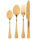 Set de cubiertos acero inoxidable para 4 personas 16 piezas, color dorado, CROWN BACCARA
