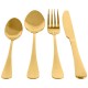 Set de cubiertos acero inoxidable para 4 personas 16 piezas, color dorado, CROWN BACCARA