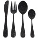 Set de cubiertos acero inoxidable para 4 personas 16 piezas, color negro, CROWN BACCARA