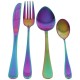 Set de cubiertos acero inoxidable para 4 personas 16 piezas, color tornasol, CROWN BACCARA