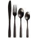 Set de cubiertos acero inoxidable para 4 personas 16 piezas, color negro, CROWN BACCARA