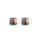 Set de 2 tazas amarillas de 360 ml Laurel burch jungle songs New bone china