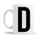 Home Nature taza cerámica letra D blanco negro