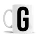 Home Nature taza cerámica letra G blanco y negro