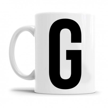 Home Nature taza cerámica letra G blanco y negro