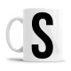 Home Nature taza cerámica letra S blanco y negro