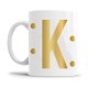 Home Nature taza cerámica lunares letra K dorada