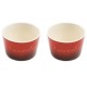Set 2 piezas ramekines cerámica 8oz rojo