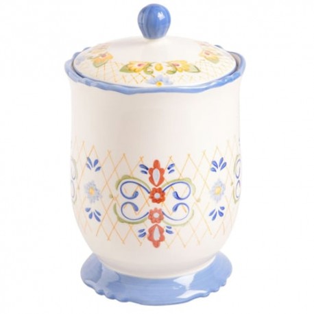 Canister Laurie Gates 2.7qt con tapa de cerámica pintado a mano