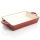 Refractario 13 rectangular de hierro fundido color rojo
