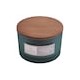 Vela 16oz eucalipto - base de vidrio y tapa de madera