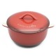Cacerola con tapa 2.3qt de ceramica color rojo