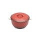 Cacerola con tapa 2.3qt de ceramica color rojo