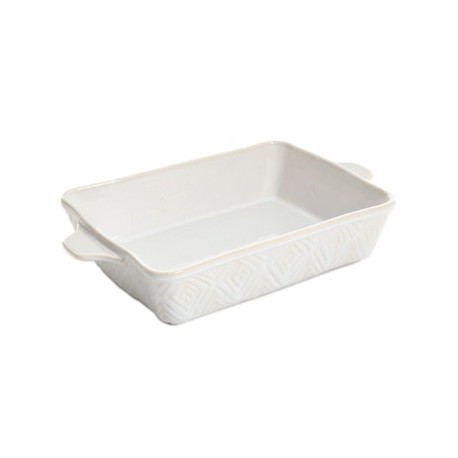 Refractario rectangular 15.6 blanco reactivo de ceramica