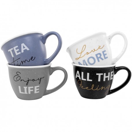 Juego de 4 tazas expresso porcelana 95 mililitros 4 piezas OLIMPYA