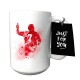 Taza de cerámica con diseño de jugador de fútbol 7 roja