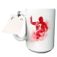Taza de cerámica con diseño de jugador de fútbol 7 roja