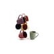 Café amaretto set 6pzas tarros de ceramica 13.4oz - 6 colores solidos surtidos y 1 rack de metal