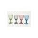 Rainbow set 4 pzas copas de vidrio labrado de color - 4 colores diferentes