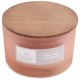 Vela 16oz pino rosa - base de vidrio y tapa de madera