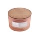 Vela 16oz pino rosa - base de vidrio y tapa de madera