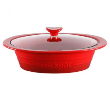 Appleton cacerola con trapa 2qt de ceramica ovalada color rojo