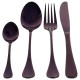 Set de cubiertos acero inoxidable para 4 personas 16 piezas, color morado, CROWN BACCARA