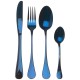 Set de cubiertos acero inoxidable para 4 personas 16 piezas, color azul, CROWN BACCARA