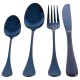 Set de cubiertos acero inoxidable para 4 personas 16 piezas, color azul, CROWN BACCARA