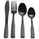 Set de cubiertos acero inoxidable para 4 personas 16 piezas, color negro, CROWN BACCARA