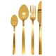 Set de cubiertos acero inoxidable para 4 personas 16 piezas, color dorado, CROWN BACCARA