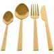 Set de cubiertos acero inoxidable para 4 personas 16 piezas, color dorado, CROWN BACCARA