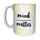 Taza de cerámica LIFE WORKS blanca con frase MIND MATTER