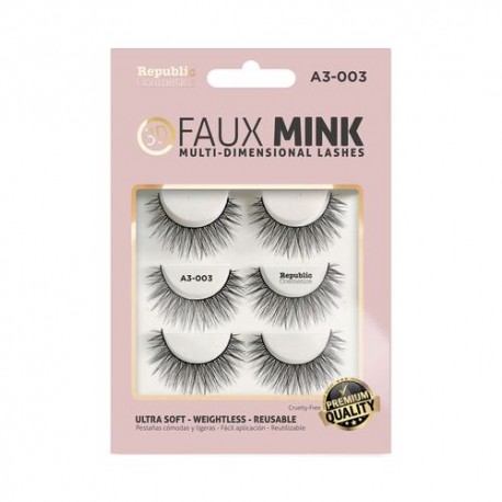 3D FAUX MINK 3 pair PFM-18