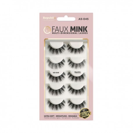 3D FAUX MINK 5 pair PFM-22