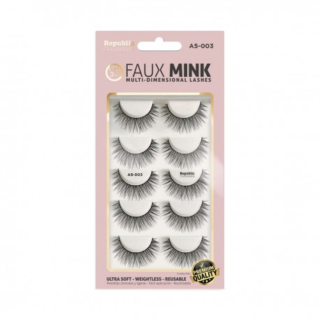 3D FAUX MINK 5 pair PFM-23
