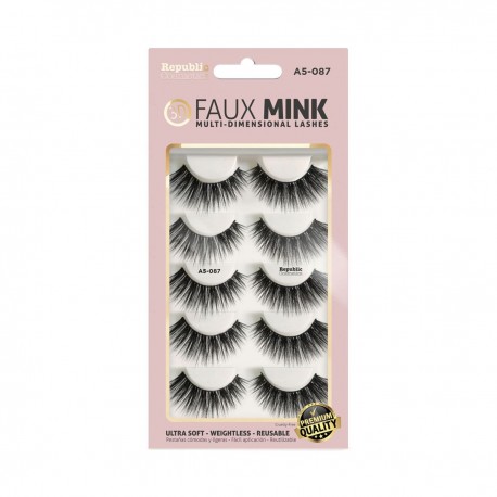 3D FAUX MINK 5 pair PFM-25