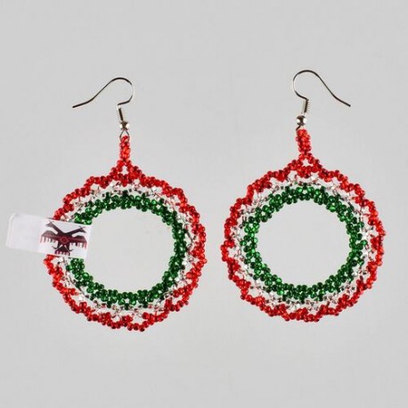 Aretes otomi tricolor mexicano n0001