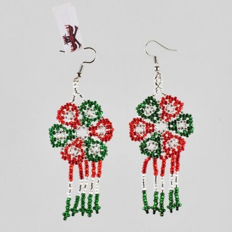 Aretes otomi tricolor mexicano n0005
