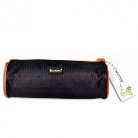 Lapicera cilíndrica negro con borde naranja Sabonis