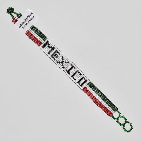 Pulsera otomi tricolor mexicano n08