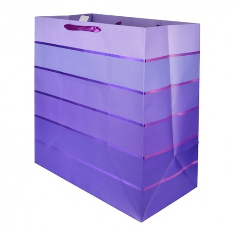 Bolsa Envoltura Color Morado Con Lineas Metalicas Ext Gde