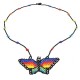 Collar mariposa chaquira multicolor