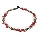 Collar hojitas chaquira turquesa