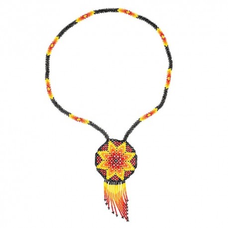 Collar circulo chaquira turquesa