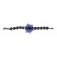 Pulsera flor con hoja chaquira azul