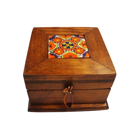 Caja alhajera Viejo Arte mini 1 azulejo - Artesanía