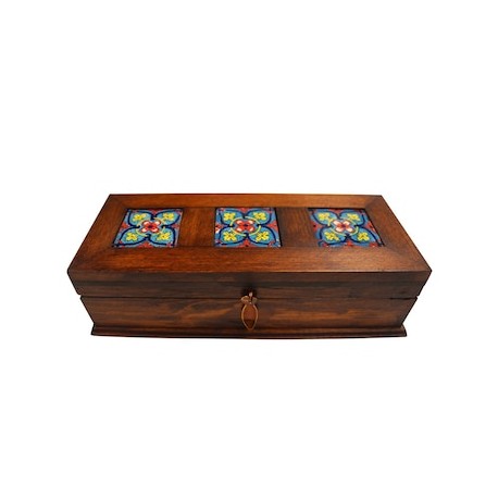 Caja alhajera Viejo Arte mini 3 azulejos - Artesanía